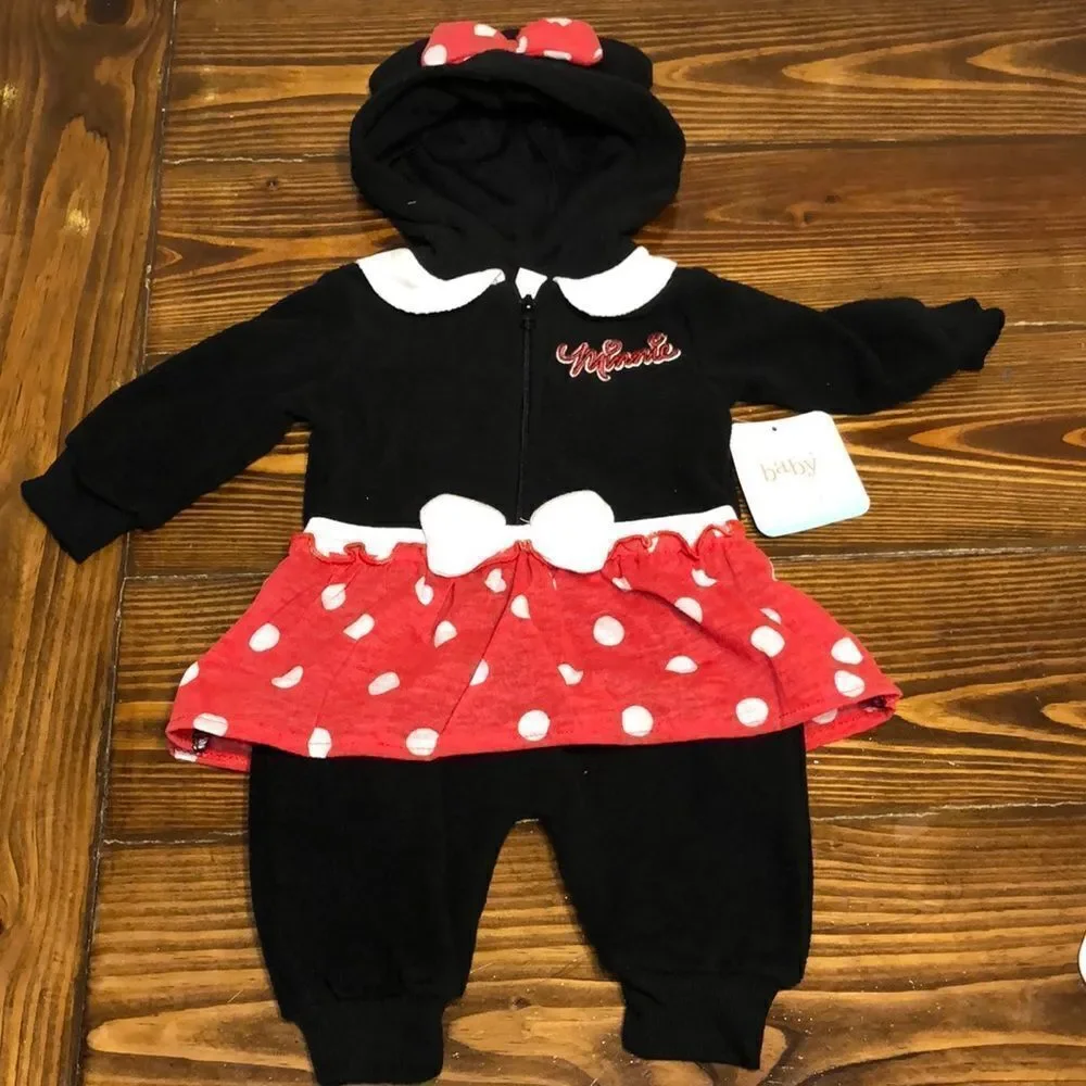 NWT Minnie Mouse Baby Girl Fleece Outfit